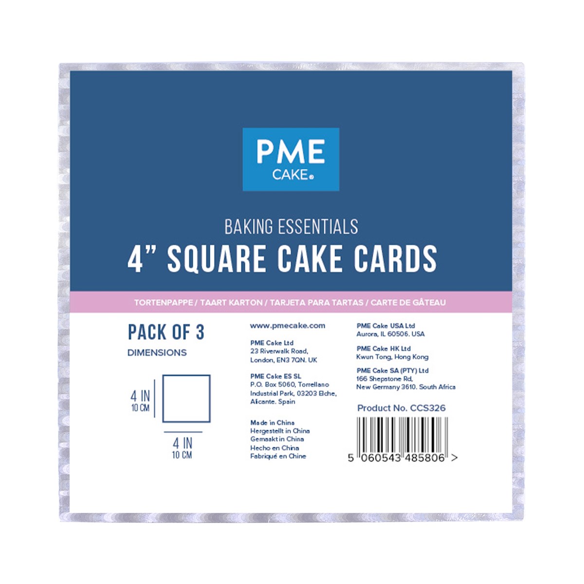 Cakeboard - Semelles - Carte à gâteau carrée Baking Essentials, lot de 3
