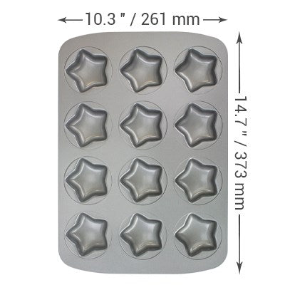 Mini moule à Étoiles 12 tasses Antiadhésif - Aluminium - PME