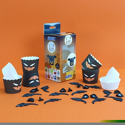 Pack de 6 cup kit Chauve-souris d&#39;halloween - Sucre