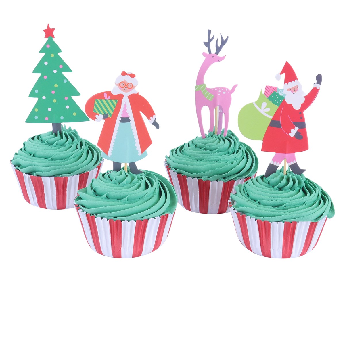 Lot de 24 toppers pour cupcakes - Atelier du Père Noël