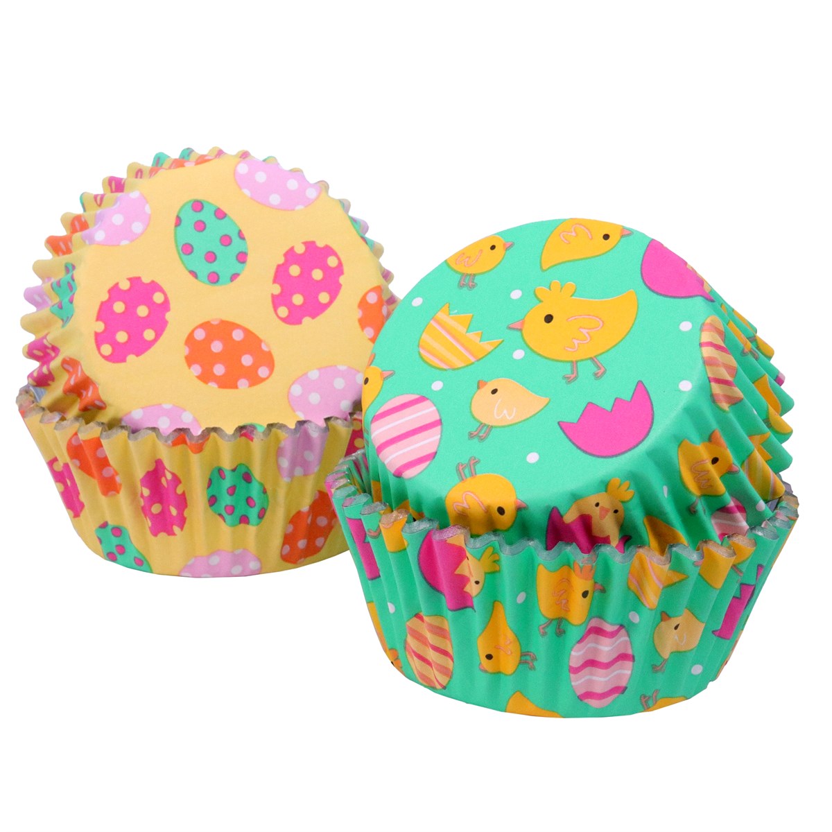 Set de 60 mini caissettes à cupcakes pour Pâques &quot;Poussins&quot;- Aluminium