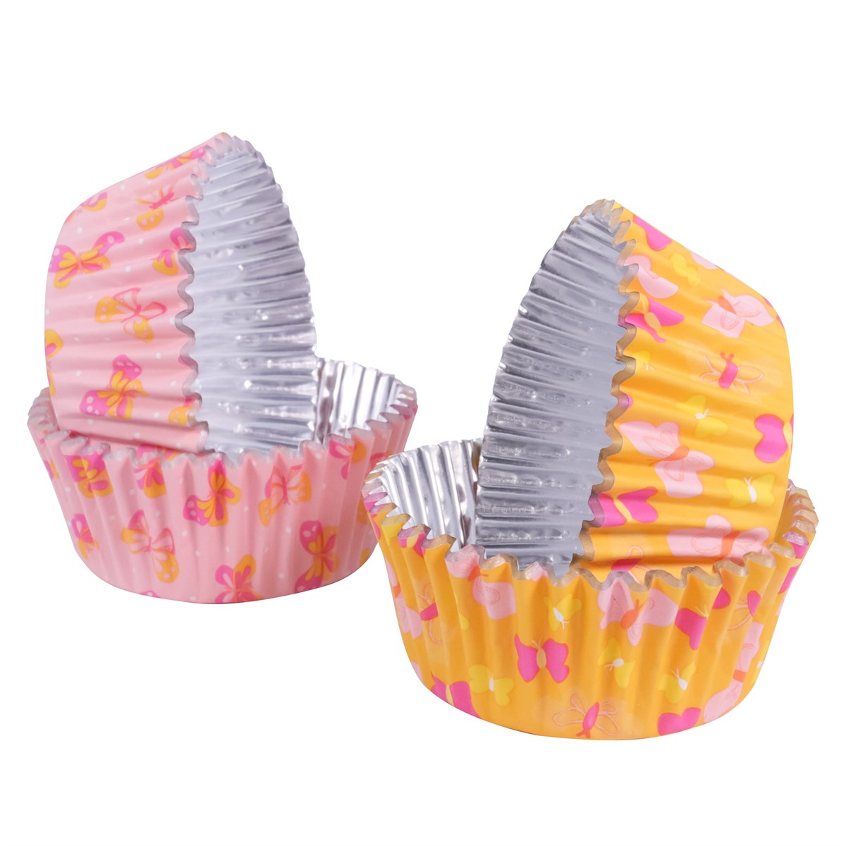 Set de 60 mini caissettes à cupcakes pour Pâques &quot;Papillons&quot;- Aluminium