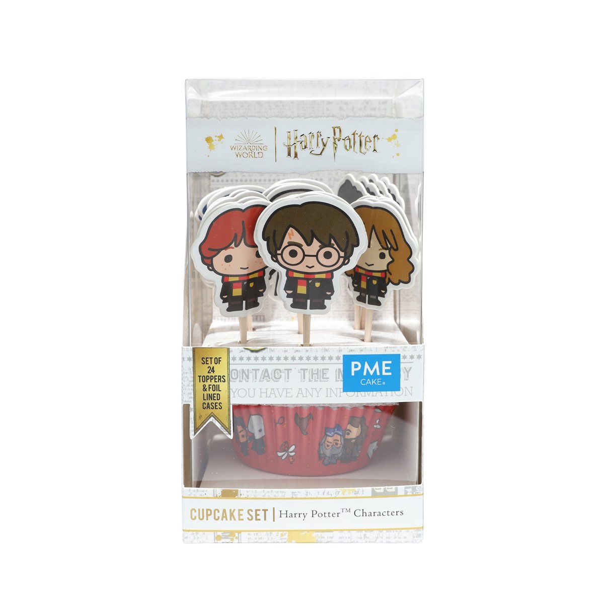 Pack de 24 caissettes à Cupcakes et Toppers, Personnages Harry Potter