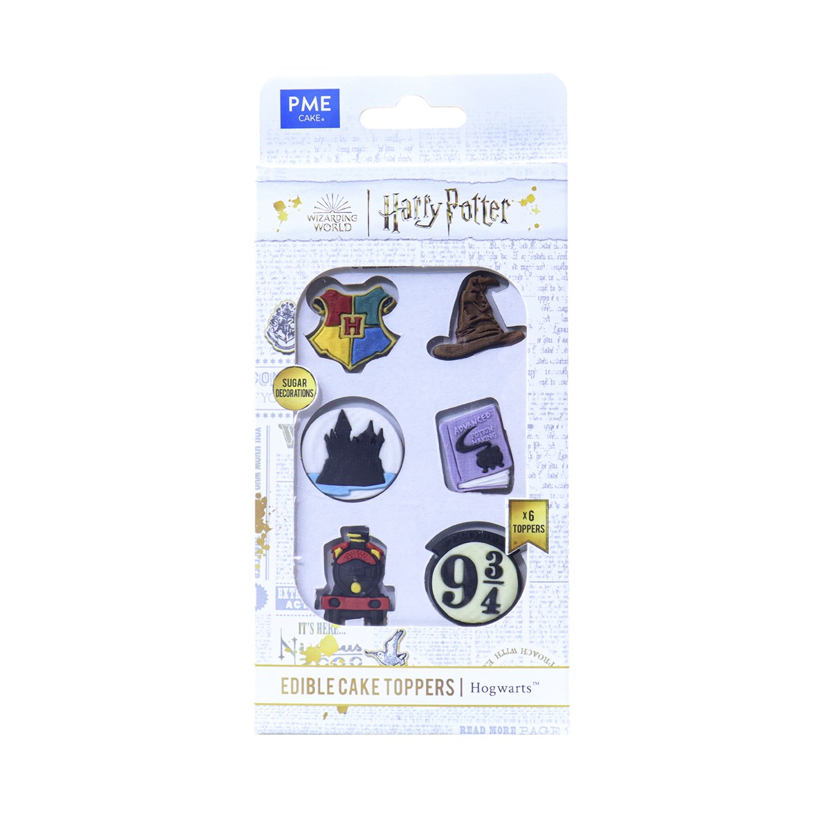 Pack de 6 Toppers de Cupcakes Comestibles Harry Potter "Hogwarts"