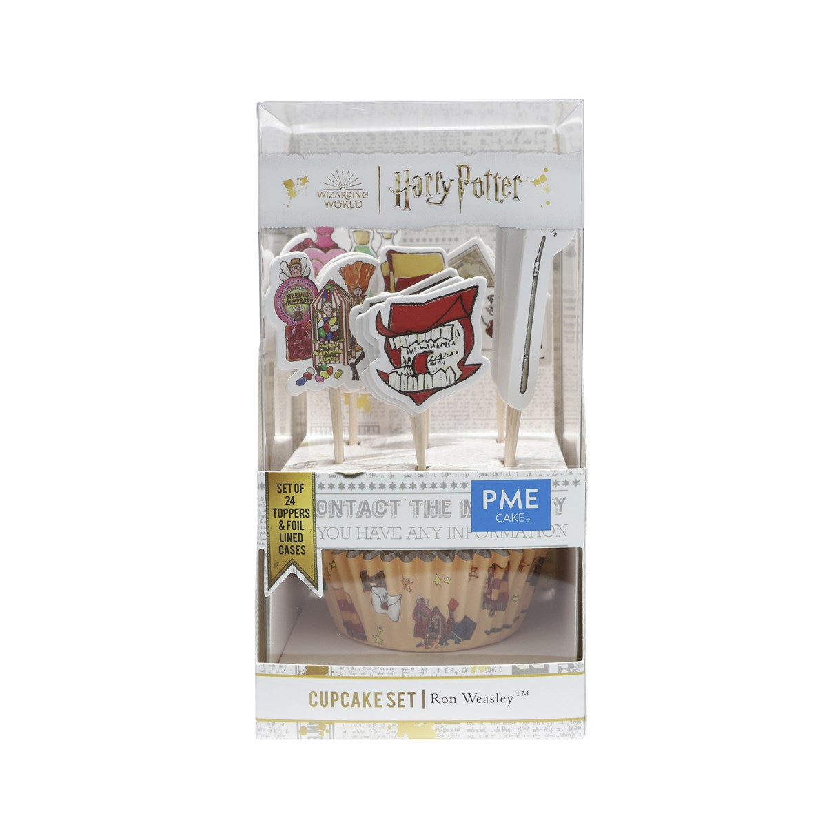 Pack de 24 Caissettes Harry Potter à cupcakes et Toppers "Ron Weasley"
