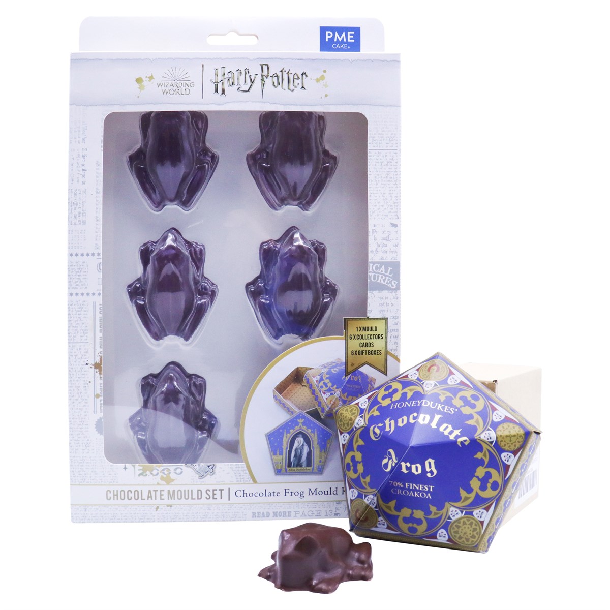 Pack de Moules, cartes de collection et boîtes pliables pour Chocolat Harry Potter "Grenouille de Honeyduke's"