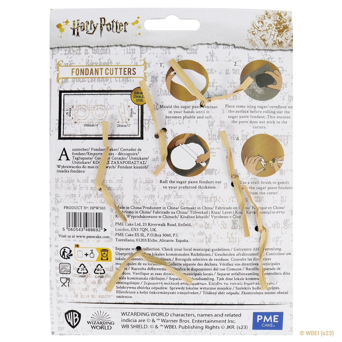 Emporte-Pièce pour Fondant & Biscuit Lunettes & Cicatrice d'Harry