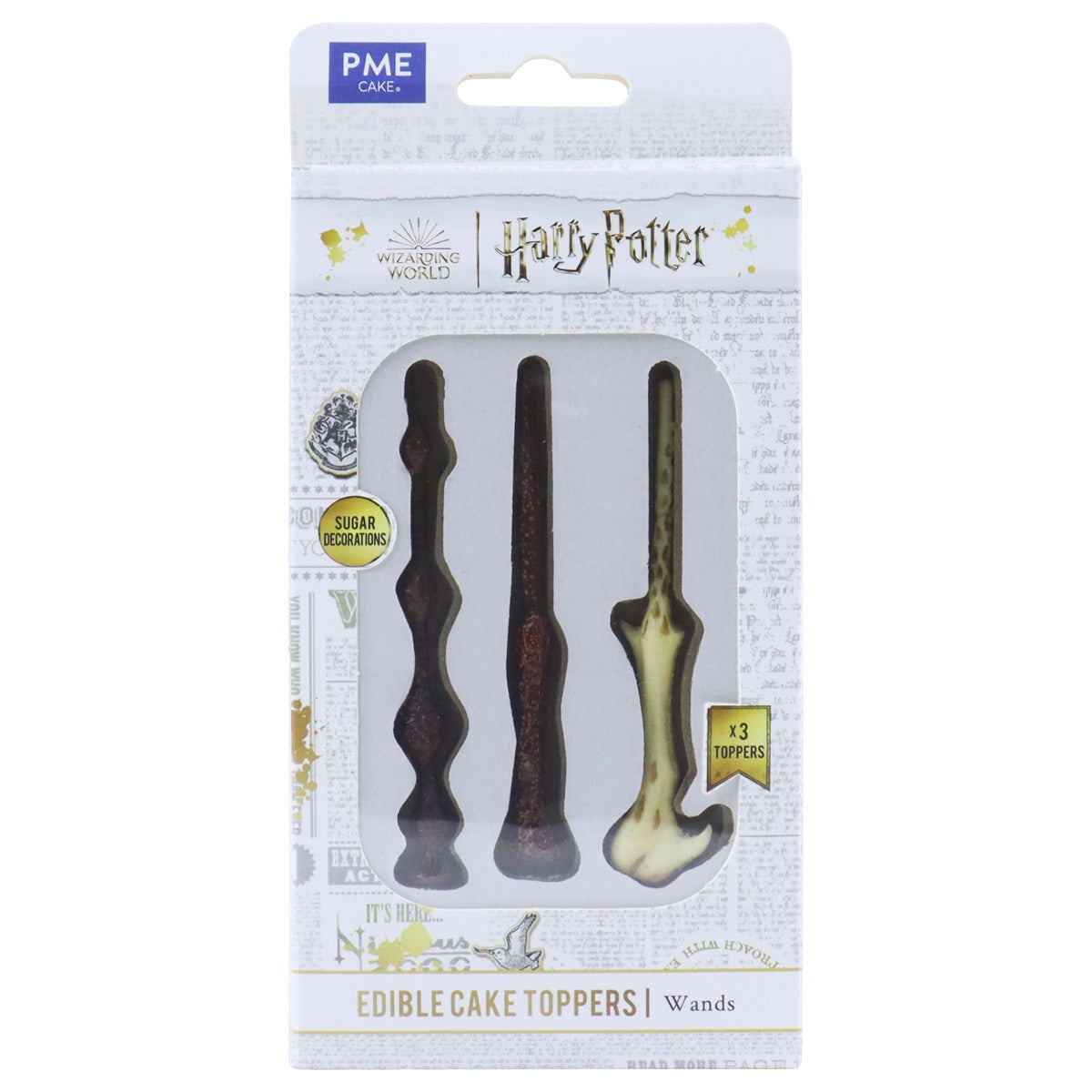 Pack 3 Toppers de Cupcakes Comestibles Harry Potter "Baguettes Magiques"