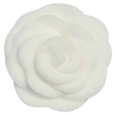 Pack de 6 décorations roses blanches 16mm - Sucre