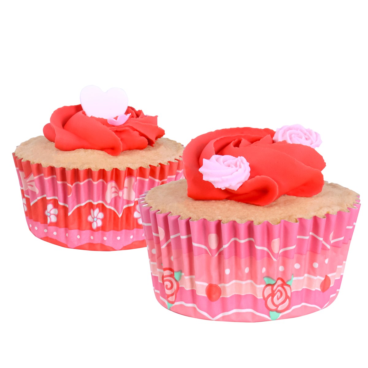 Set de 60 Mini Caissettes à cupcakes Saint Valentin &quot;Saint-Valentin Vintage&quot; - Aluminium