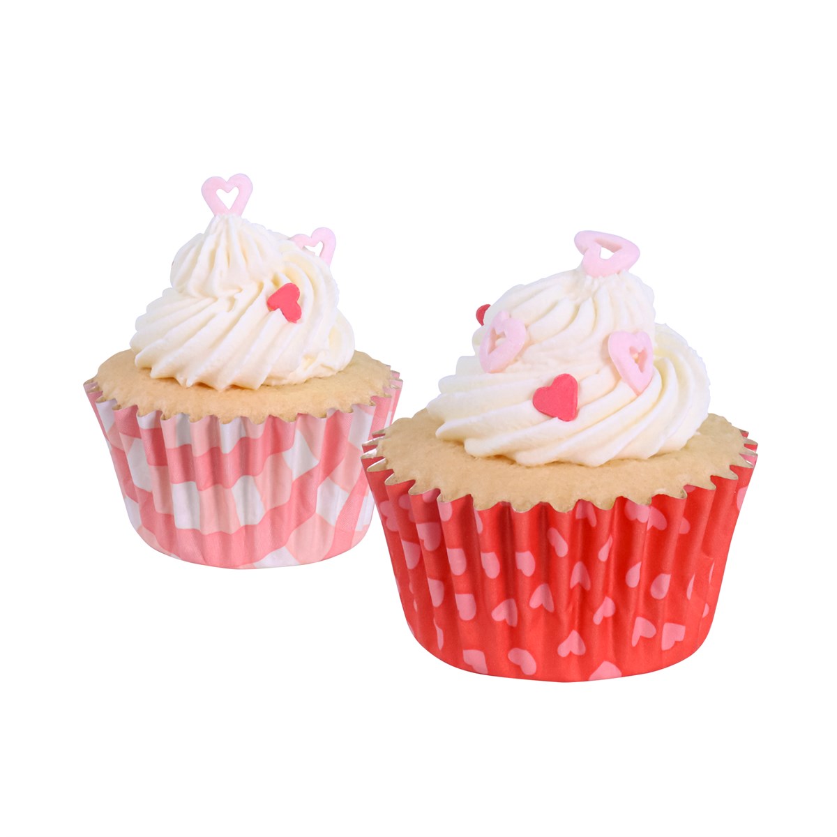 Set de 60 Mini Caissettes à cupcakes Saint Valentin &quot;Motifs Amoureux&quot; - Aluminium